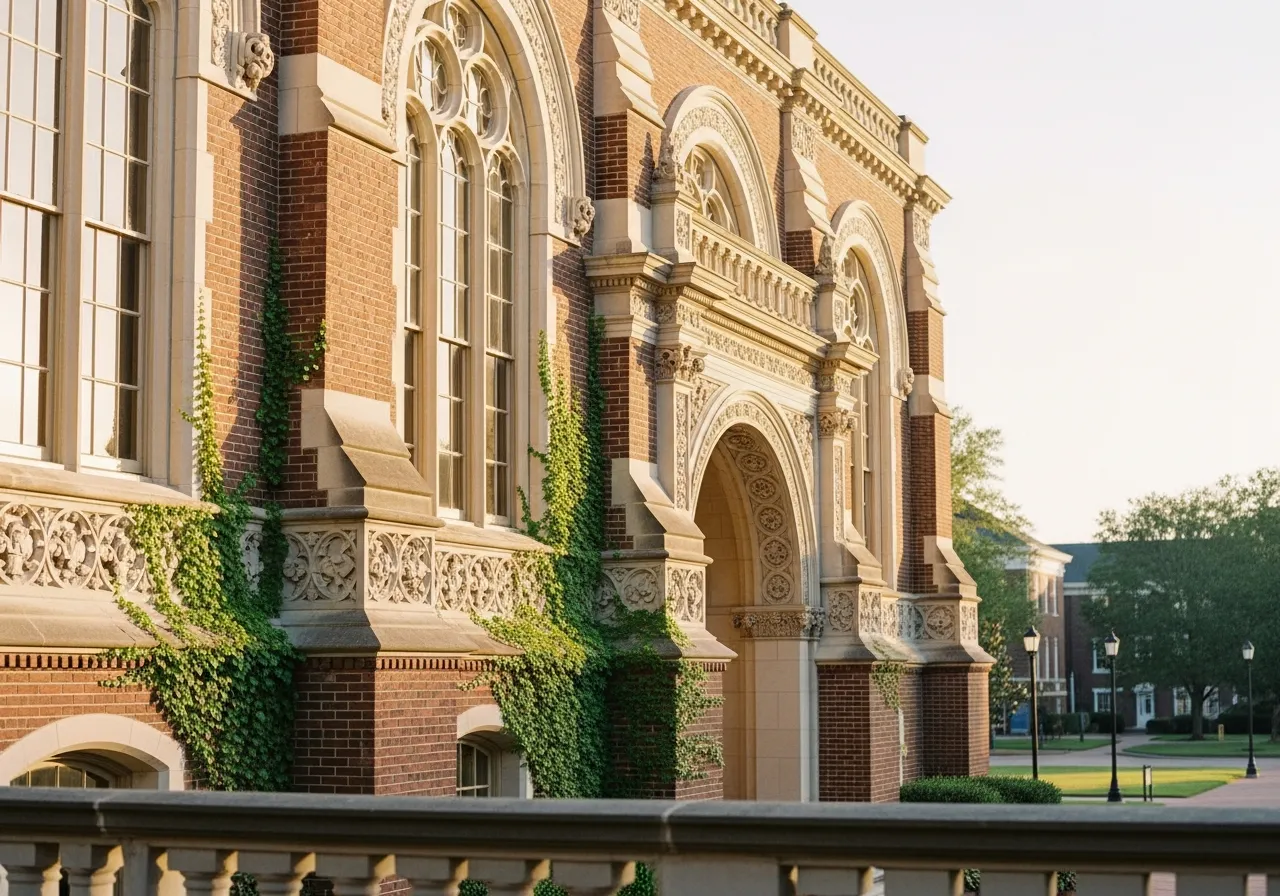 A collegiate hall, evoking the company's university community investment